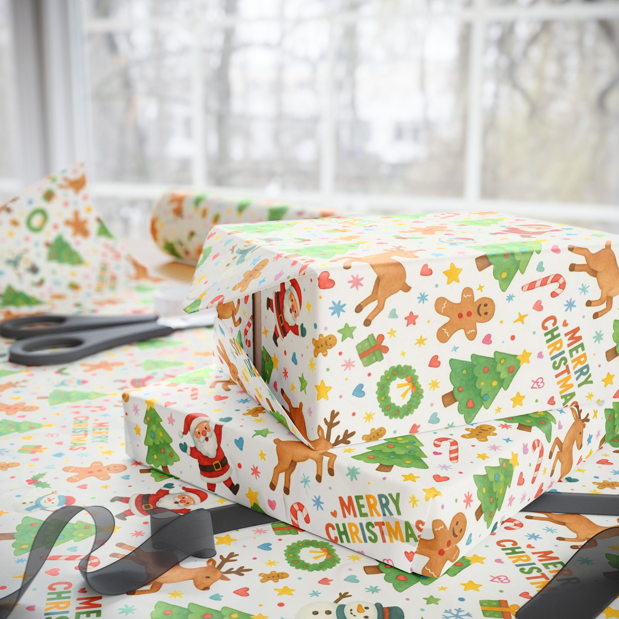 Christmas Wrapping Paper — White