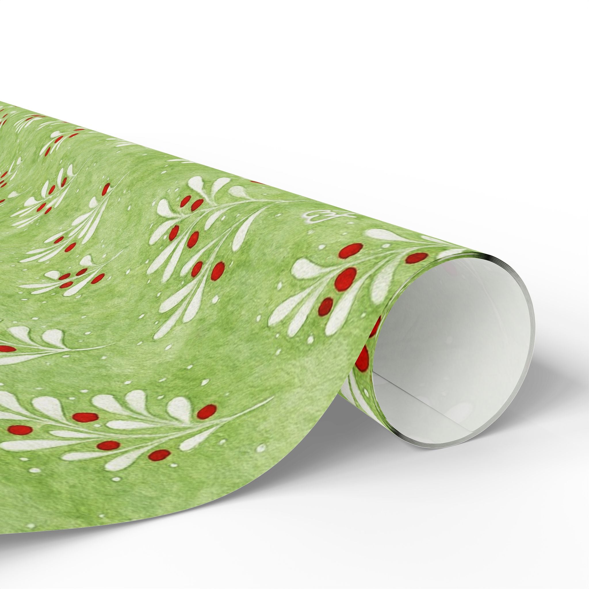 Christmas Wrapping Paper — Mistletoe Green