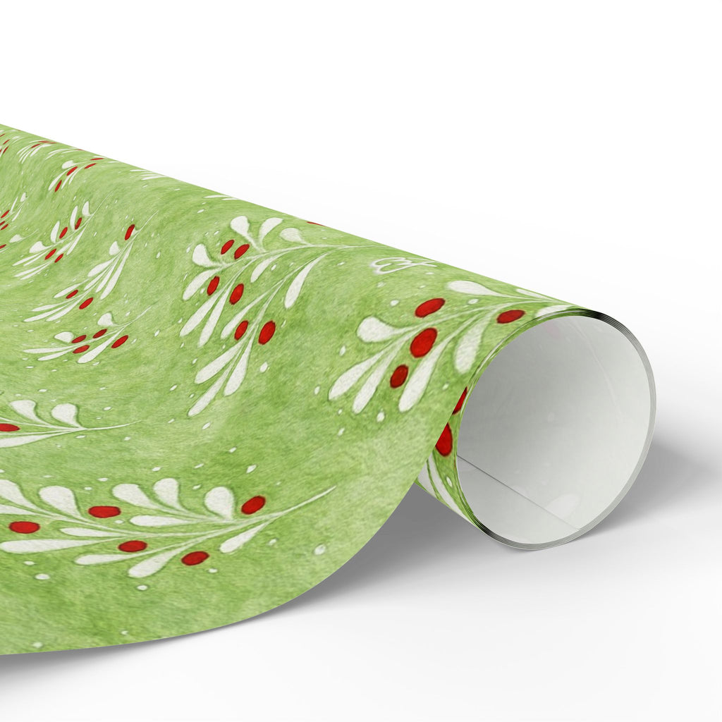 Christmas Wrapping Paper — Mistletoe Green
