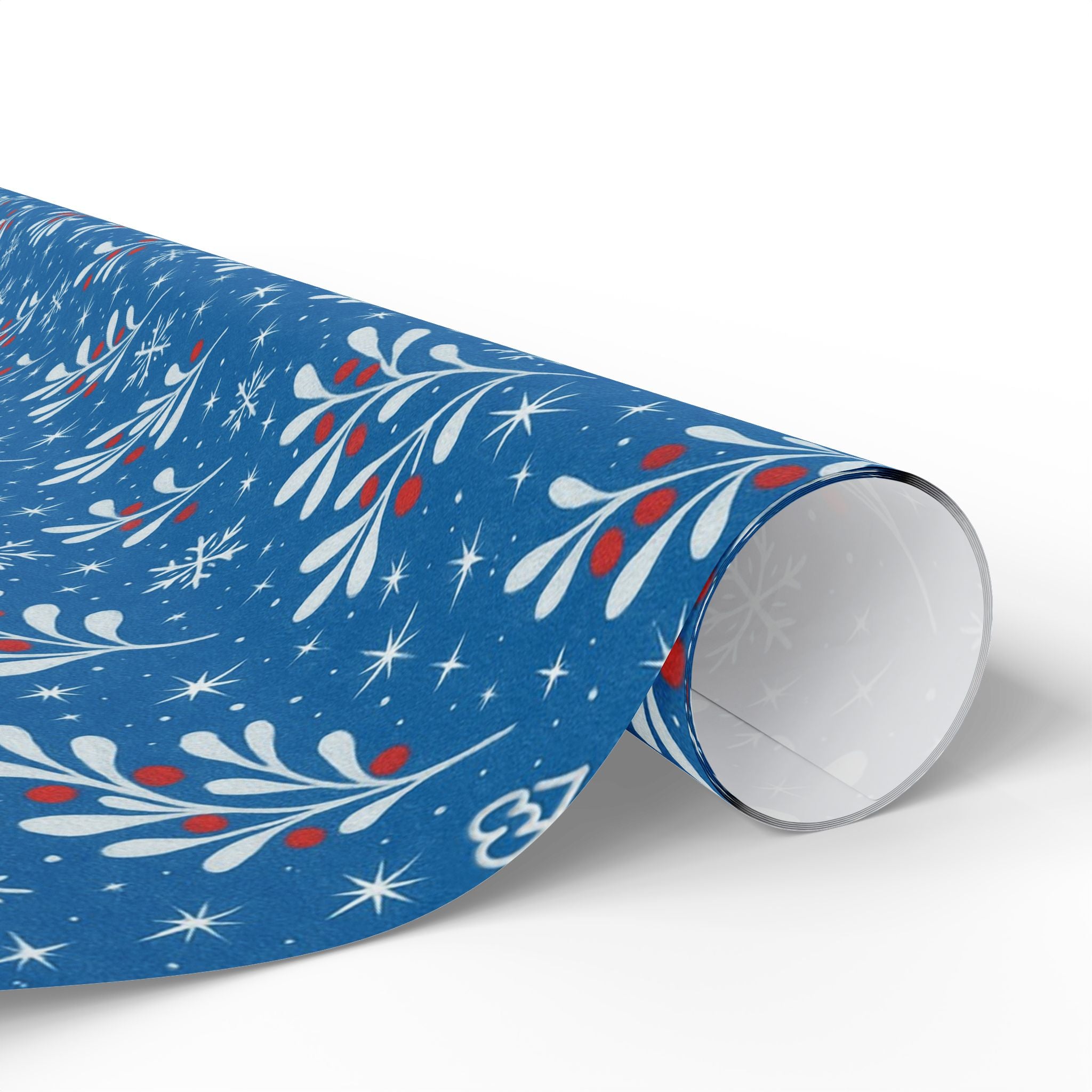 Christmas Wrapping Paper ー Mistletoe Blue