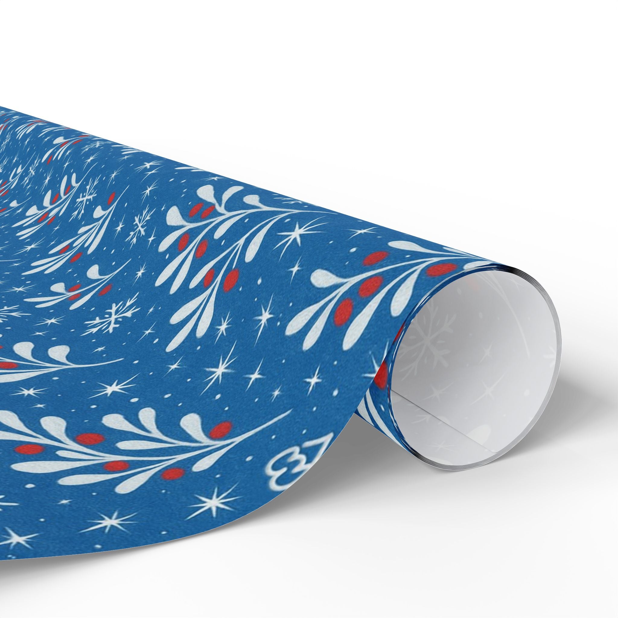 Christmas Wrapping Paper ー Mistletoe Blue